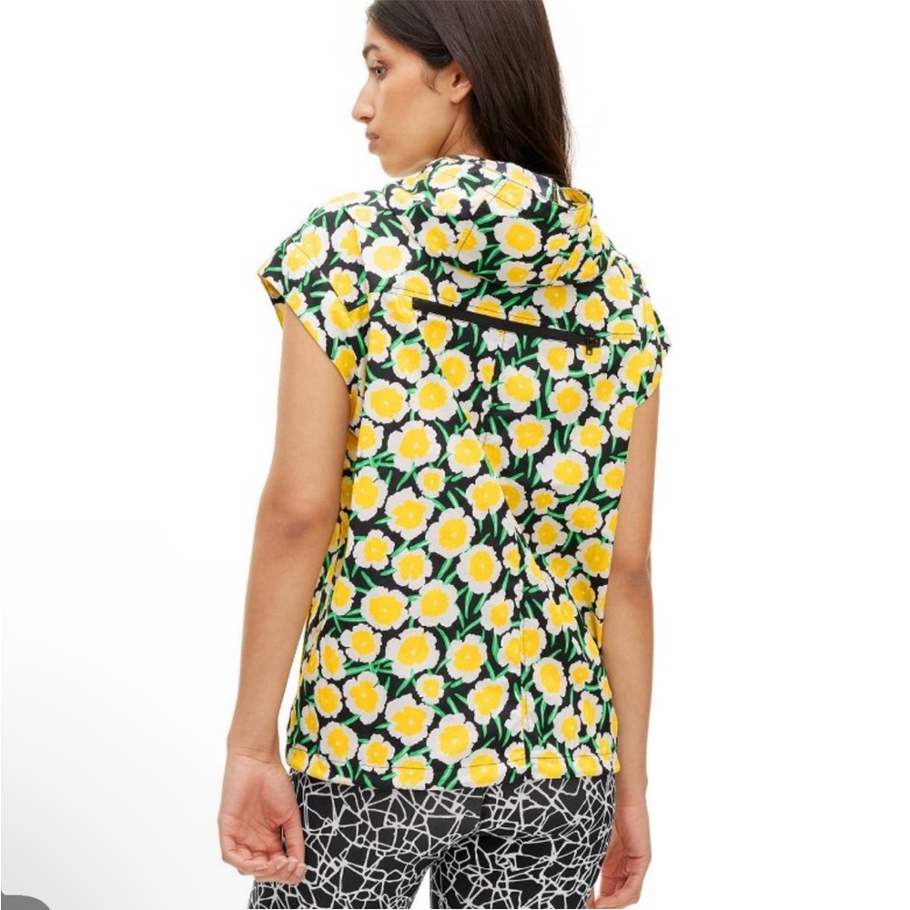 Women's Nylon Packable Yellow Poppy Short Sleeve Hooded Vest - DVF for Target S